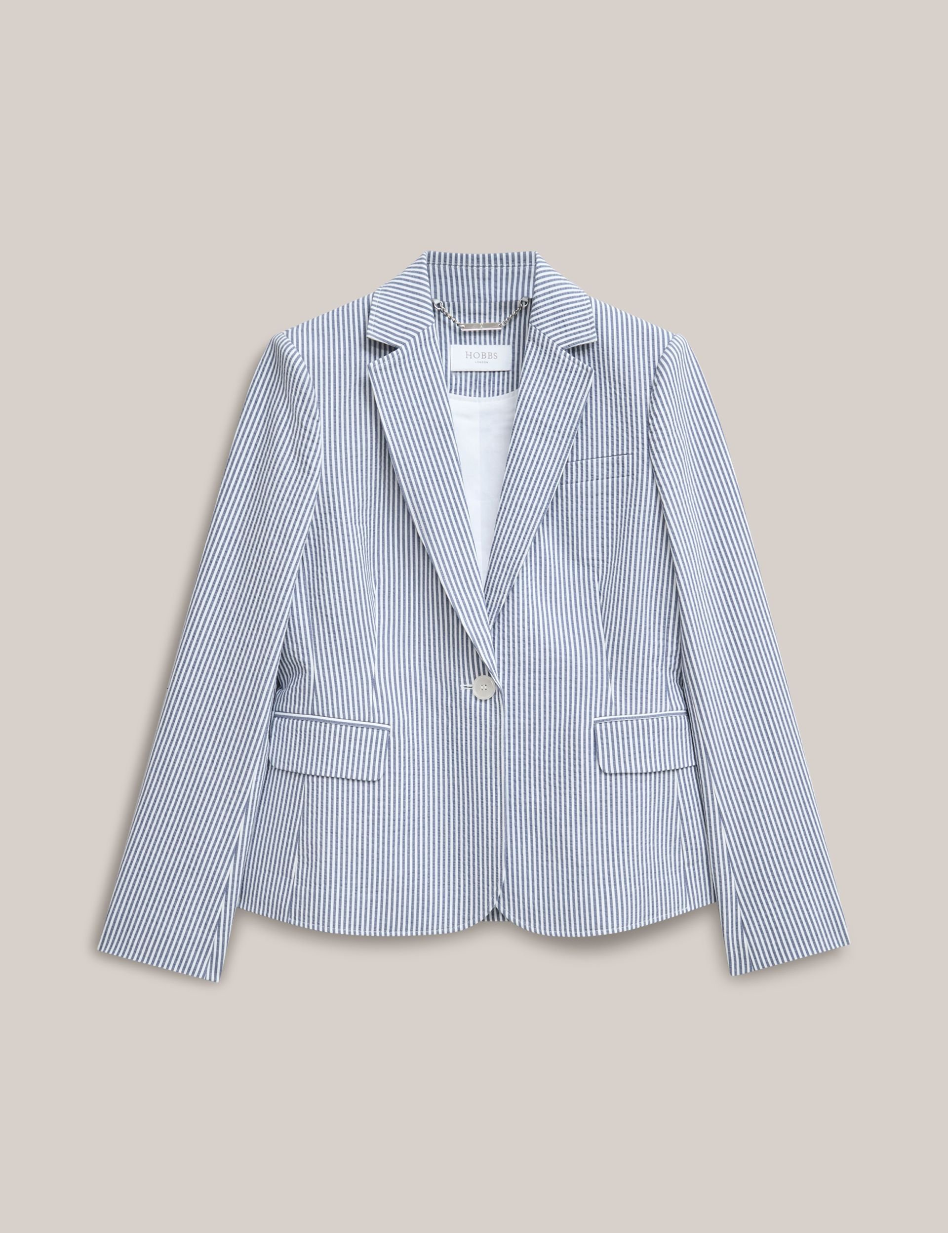 Hobbs London Hobbs London Women's Blake Structured Single-Button Blazer in Light Blue - 2