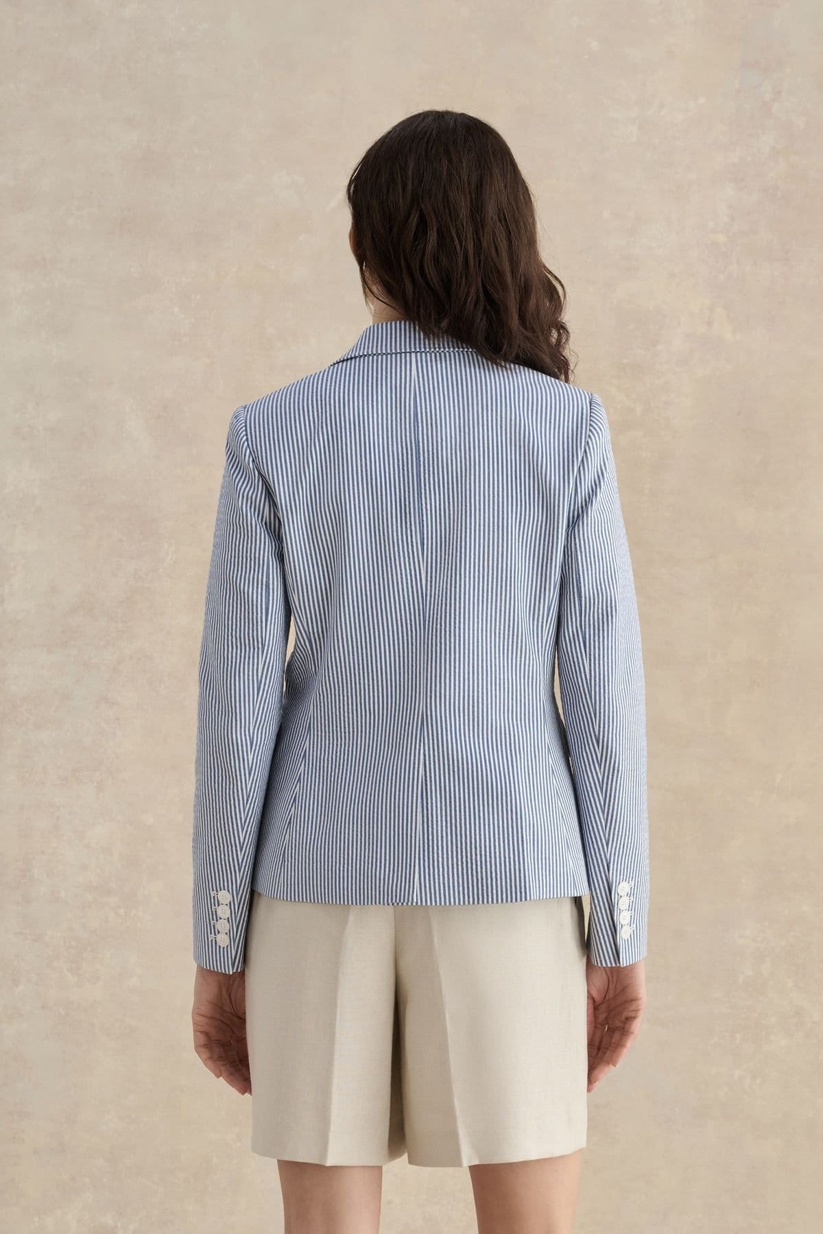 Hobbs London Hobbs London Women's Blake Structured Single-Button Blazer in Light Blue - 4