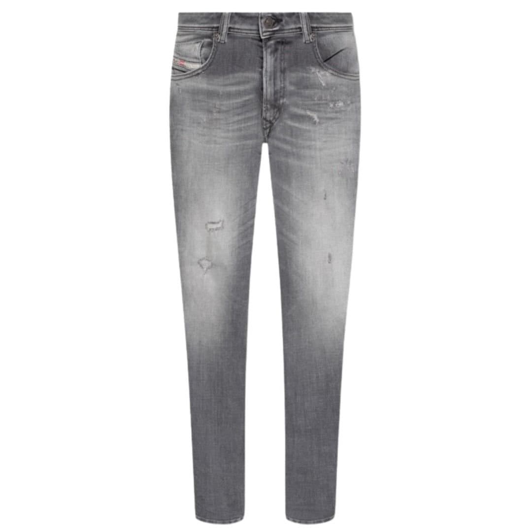 Diesel Diesel Men's 1979 Sleenker Frayed Grey Faded Denim Jeans