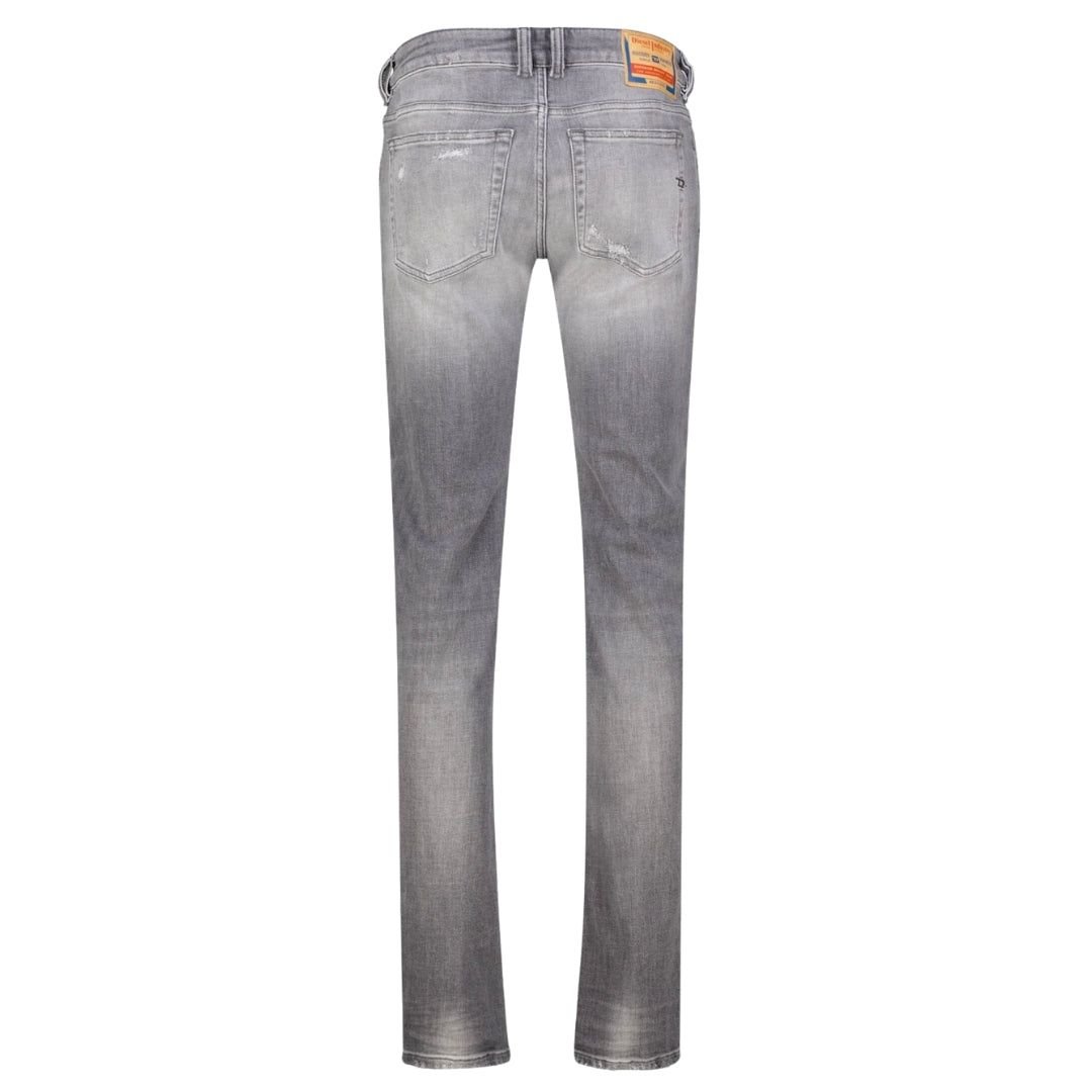Diesel Diesel Men's 1979 Sleenker Frayed Grey Faded Denim Jeans - 2