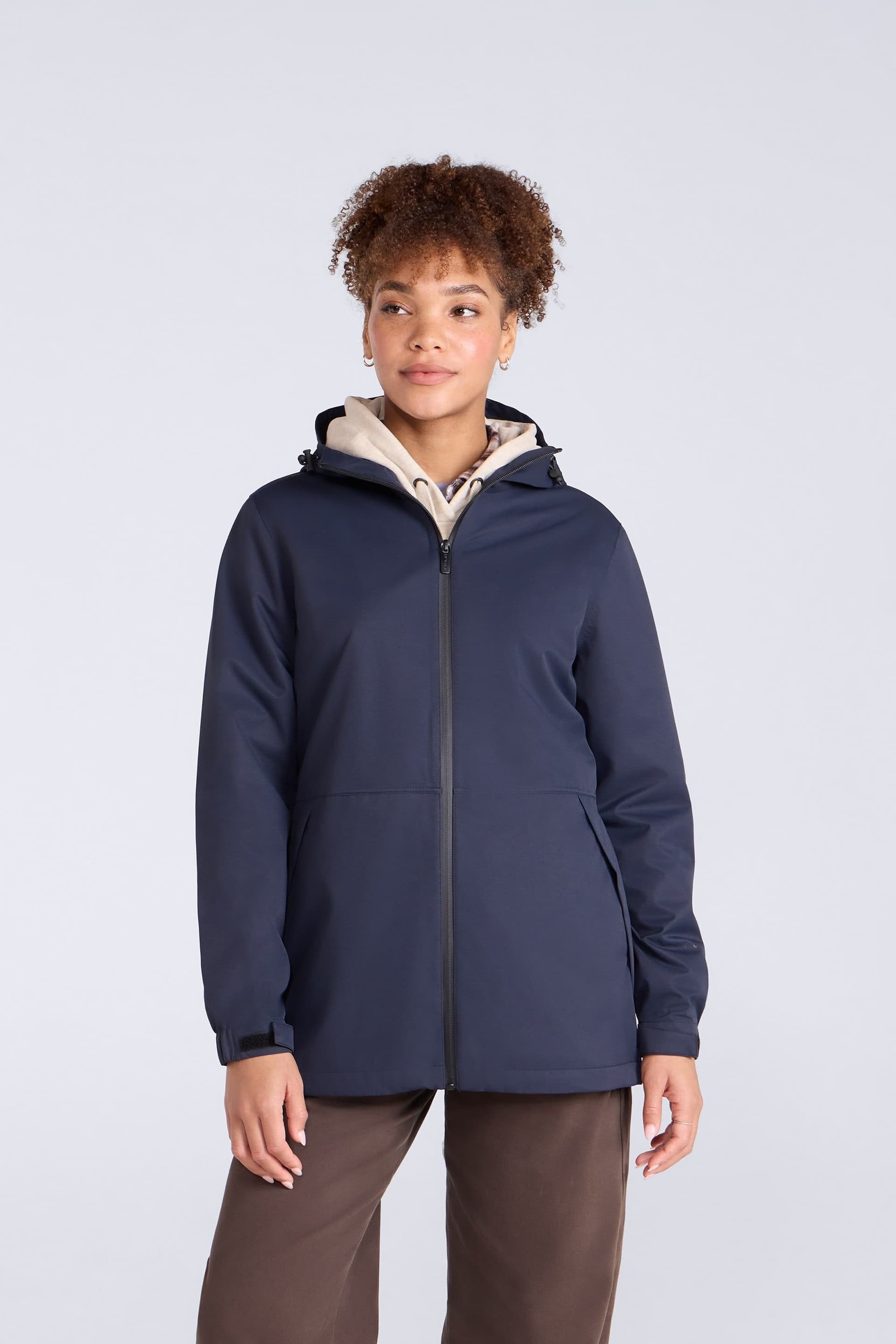 Animal Animal Women's 'Pace' Packable Breathable Comfy Waterproof Jacket in Dark Blue