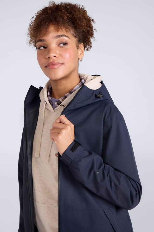 Animal Animal Women's 'Pace' Packable Breathable Comfy Waterproof Jacket in Dark Blue - 3