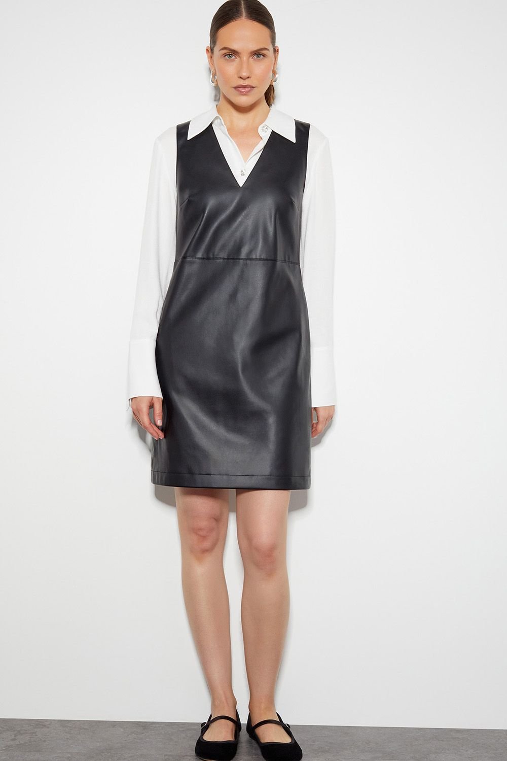 Monsoon Monsoon Women's Peri Sleeveless Faux Leather Mini Dress in Black - 3