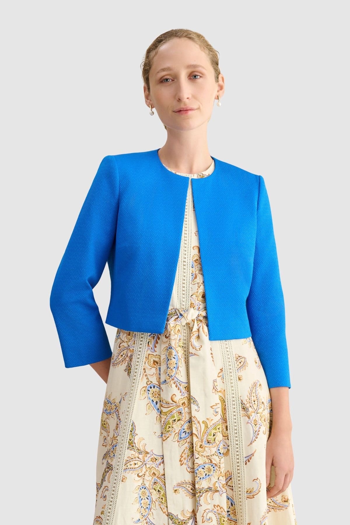 Hobbs London Bright Blue Cropped Jacket