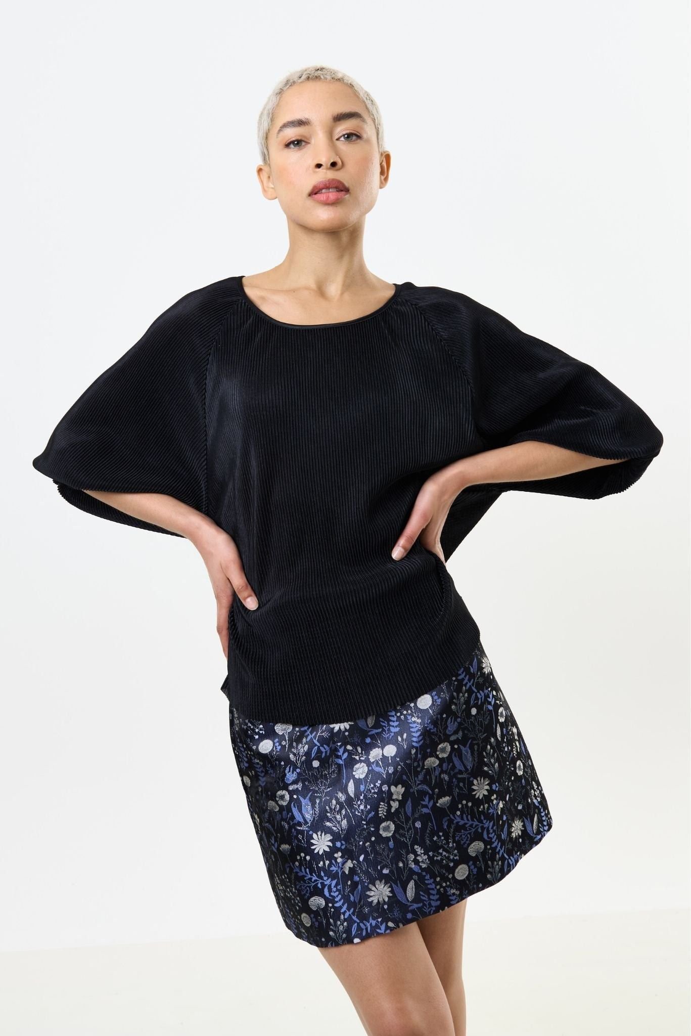 Louche Louche Women's Aubin Magic Forest Jacquard Mini Skirt - Blue - 4