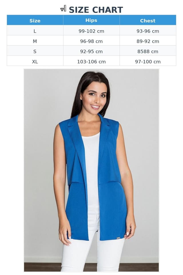 Love Lace Love Lace Women's Lightweight Long Vest With Collared Comfort in Blue - 3