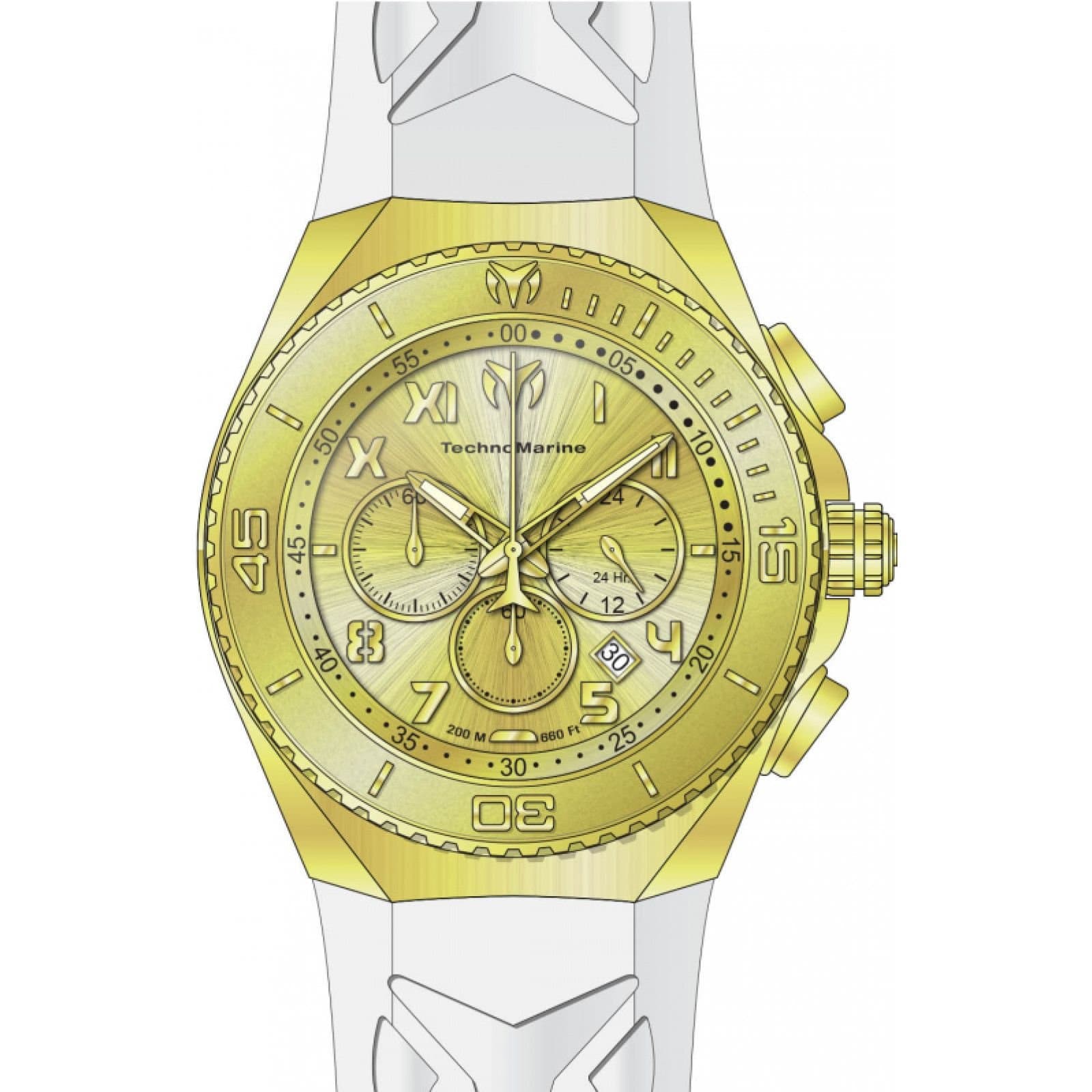 TechnoMarine TechnoMarine Men's TM-225006 Manta 48mm Quartz Watch in Gold