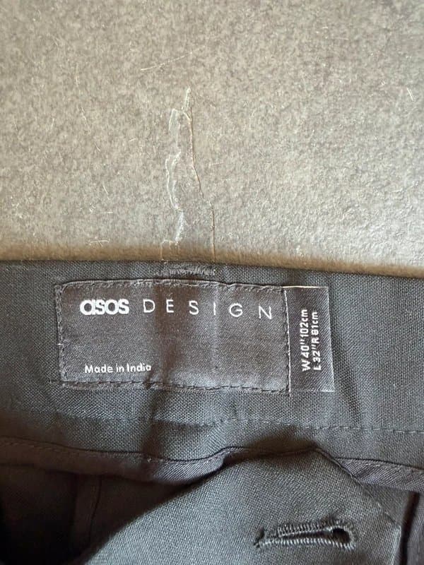 ASOS Design Black Smart Trousers 40w