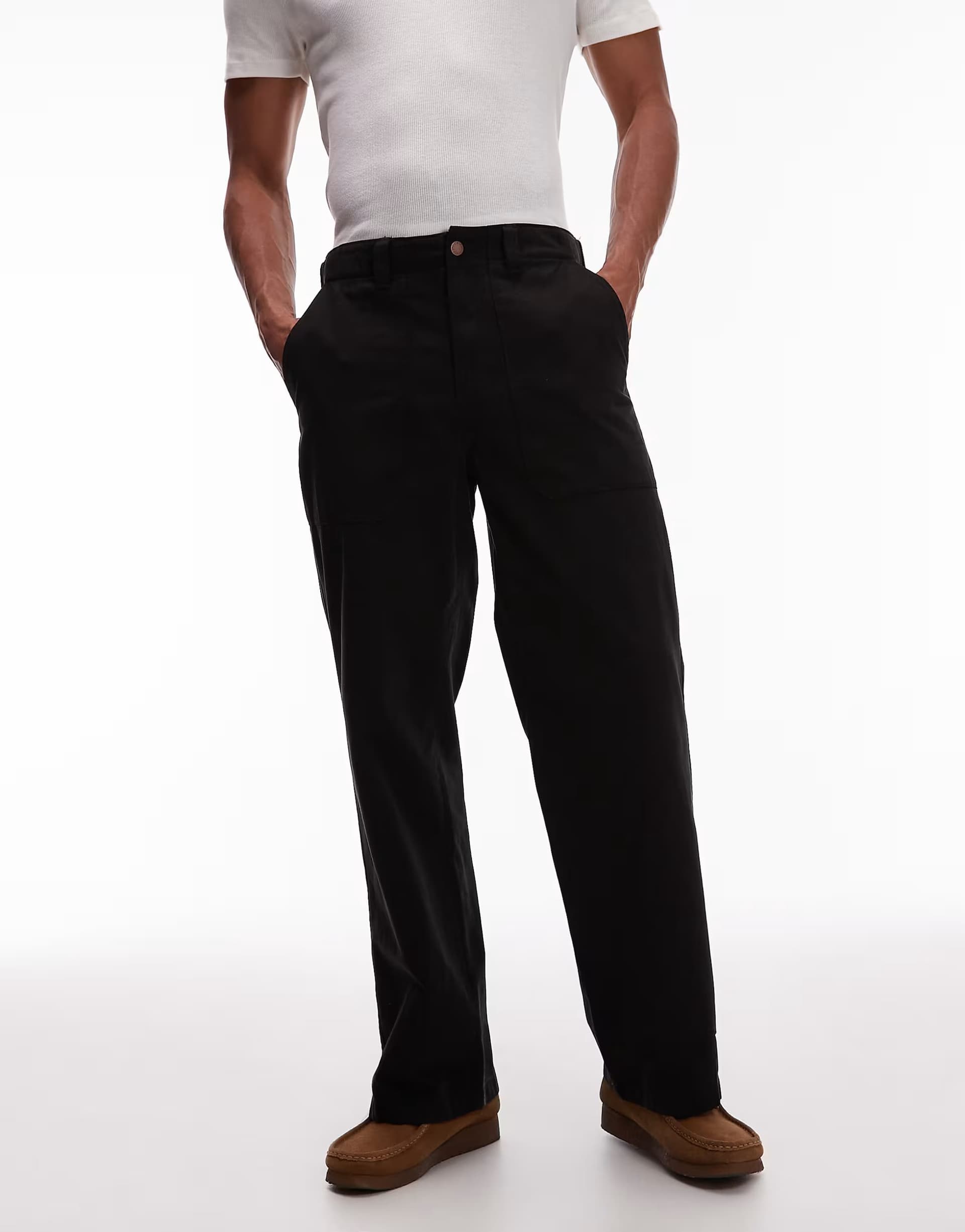ASOS Dickies fort smith canvas baggy trousers in black