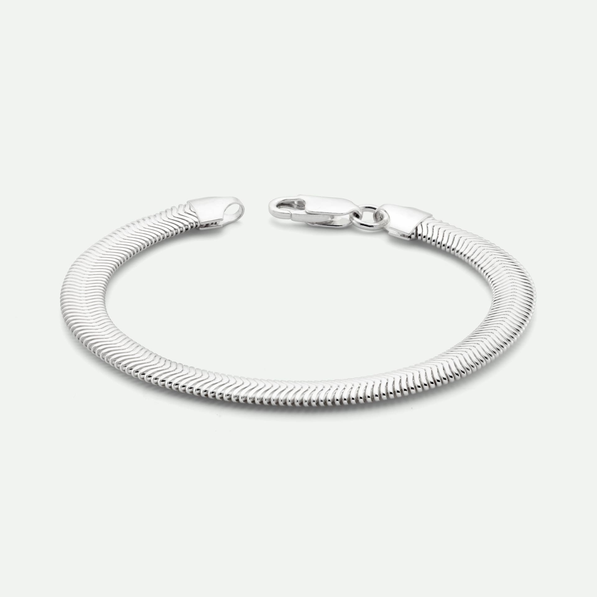 The Fine Collective The Fine Collective Women's Sterling Silver Snake Chain (6mm) Bracelet 7 inch
