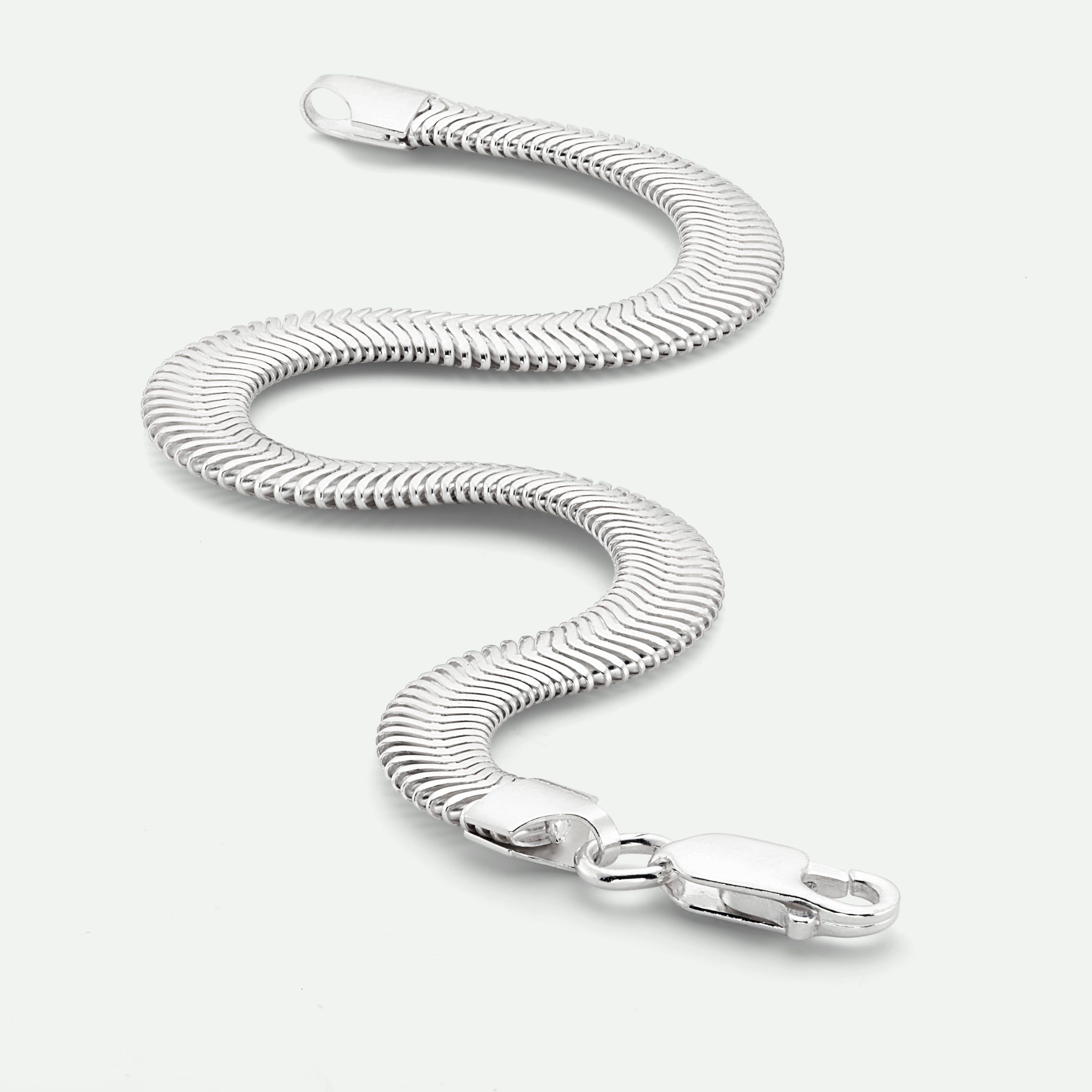 The Fine Collective The Fine Collective Women's Sterling Silver Snake Chain (6mm) Bracelet 7 inch - 3