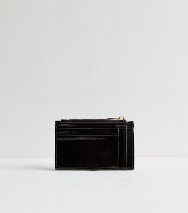 New Look Black High Shine Quilted Cardholder New Look - 3