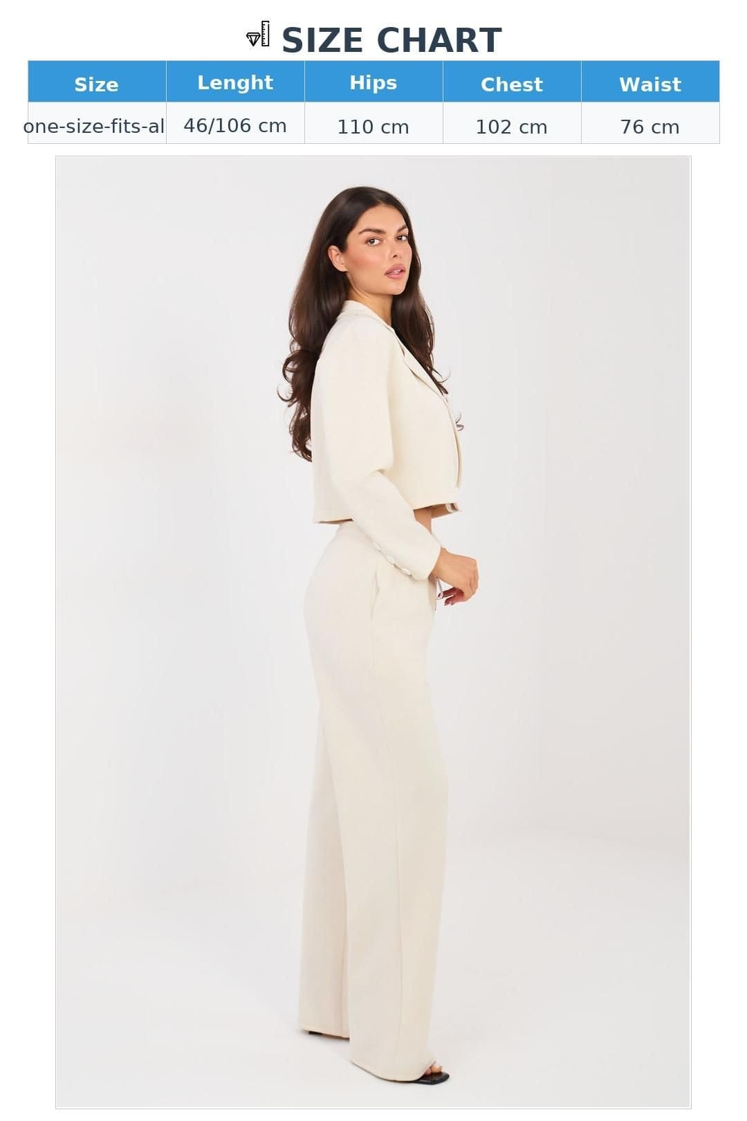 Love Lace Love Lace Women's Soft Buttoned Jacket & Straight Pants Set in Beige - 4