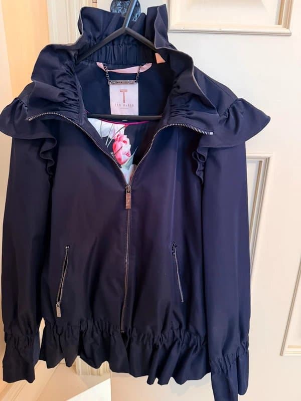 Ted Baker Navy bomber with high neck collar