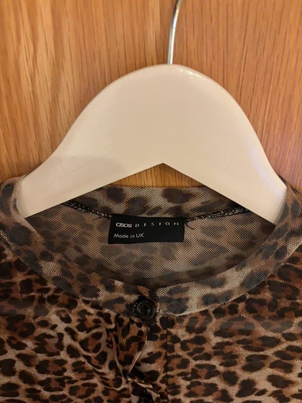 ASOS ASOS leopard print sheer button top size small