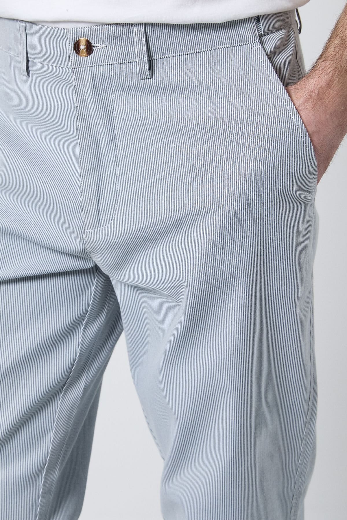 Maine Maine Men's Navy Stripe Premium Chino Trousers - 4