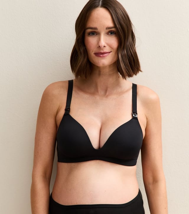 New Look Women's Maternity Black Moulded Triangle Clip Nursing Bra New Look - 3