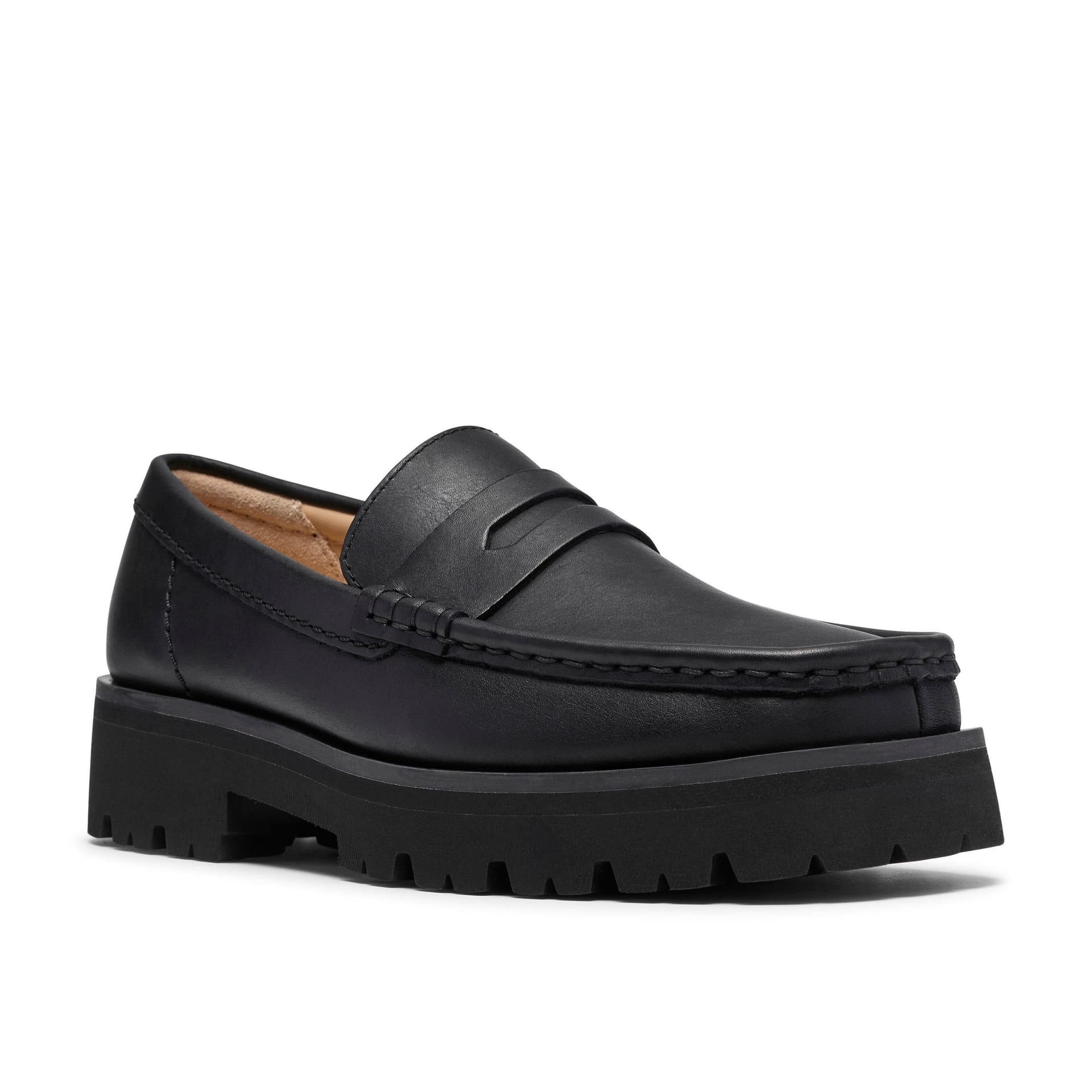 Clarks Clarks Women's Yukoner Penny Black Leather Loafers, Slip Ons - 4