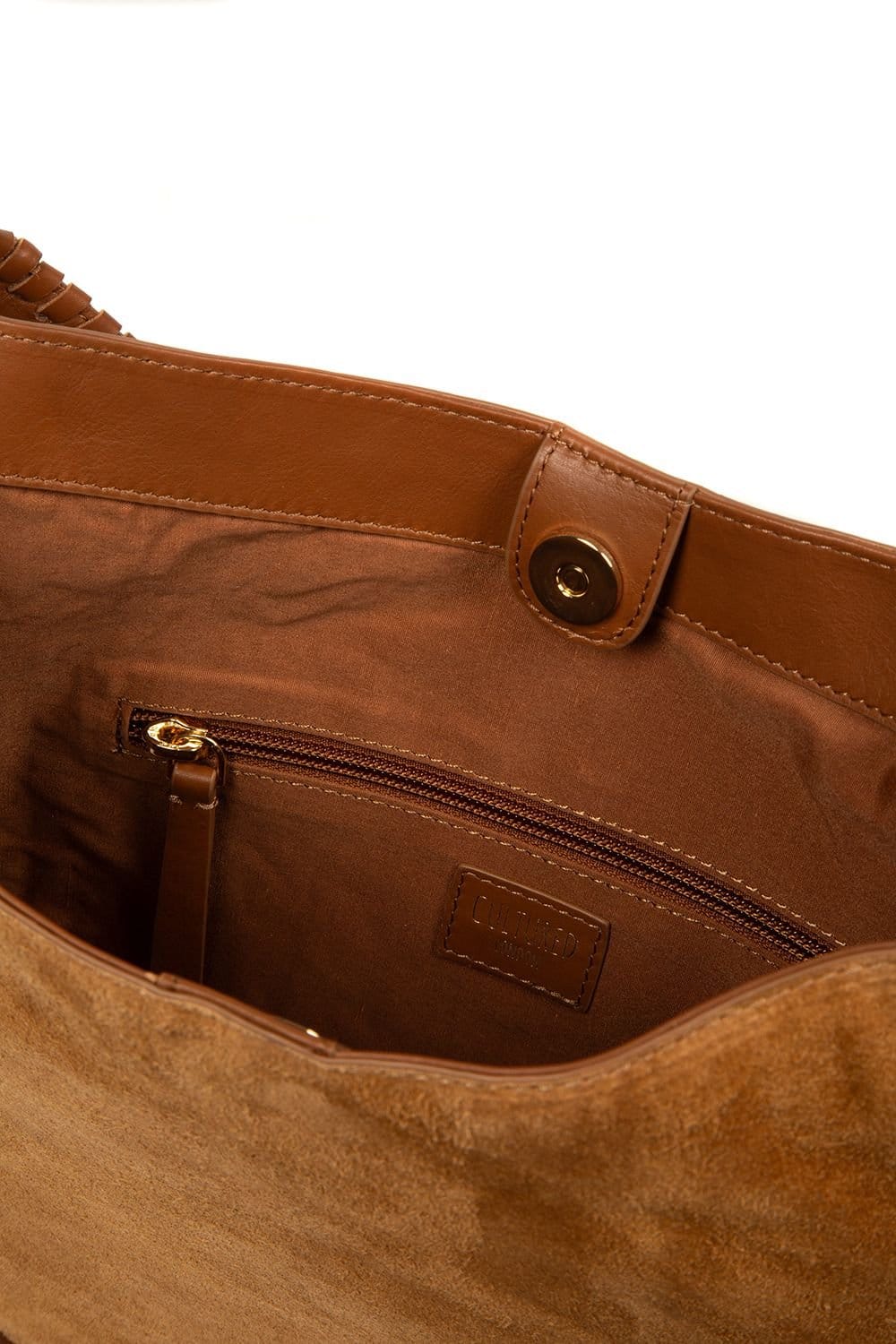 Cultured London Cultured London Women's 'Bonnie' Leather Shoulder Bag in Tan - 4