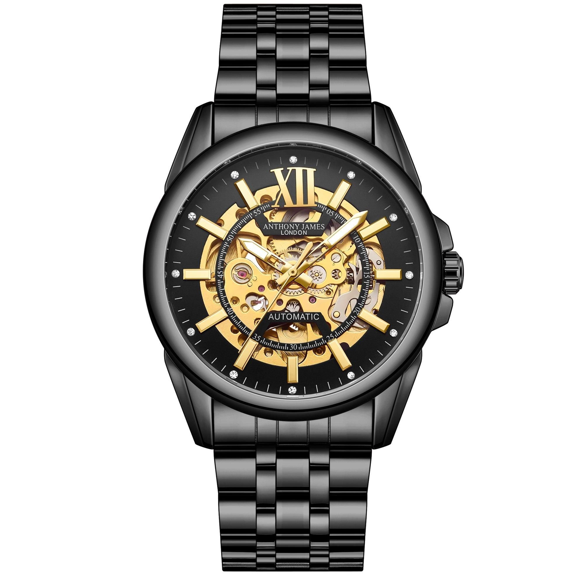 Anthony James Anthony James Men's Hand Assembled Mystique Automatic Black - 1