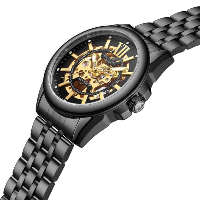 Anthony James Anthony James Men's Hand Assembled Mystique Automatic Black - 3