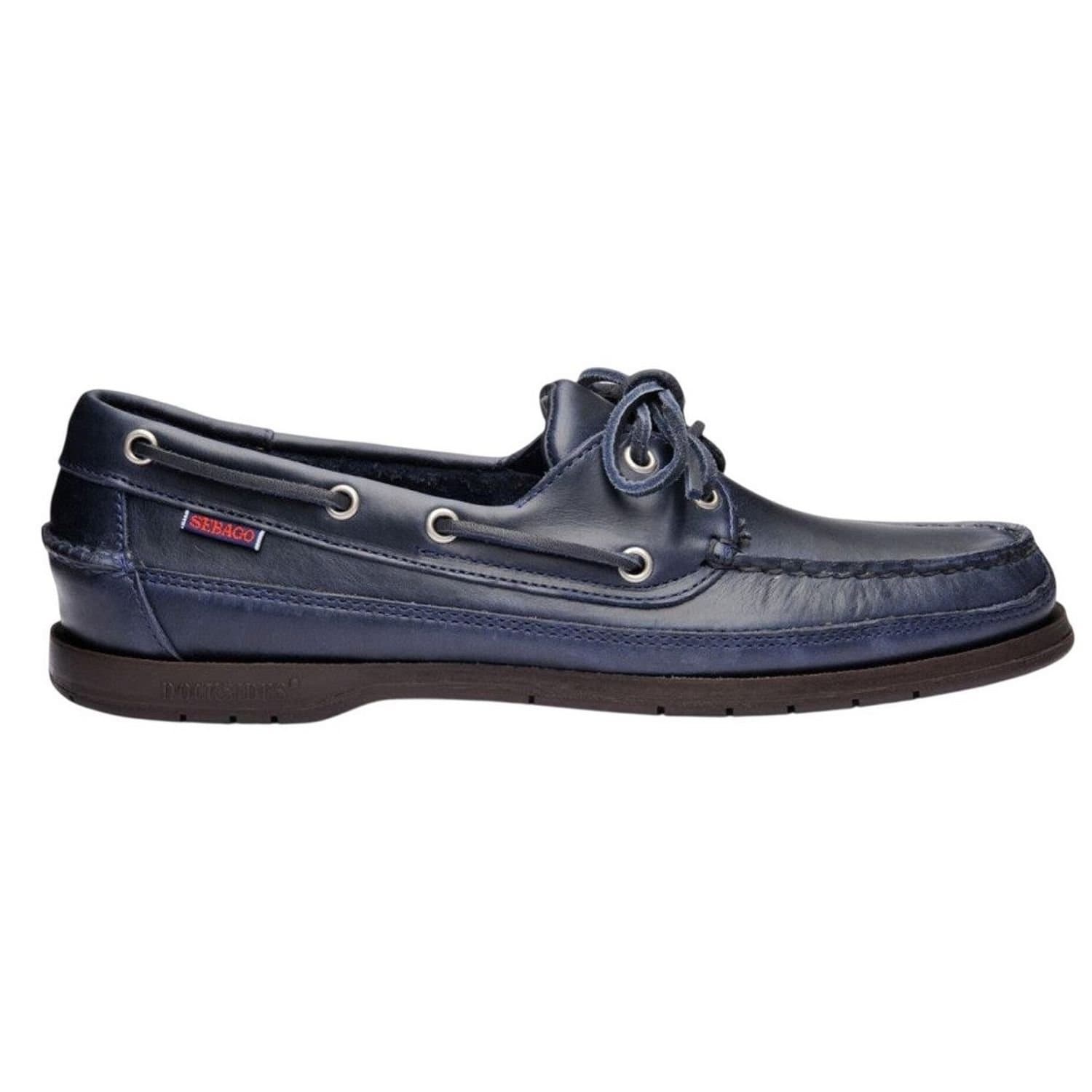 Sebago Sebago Men's Schooner Waxed Leather Boat Shoes in Navy