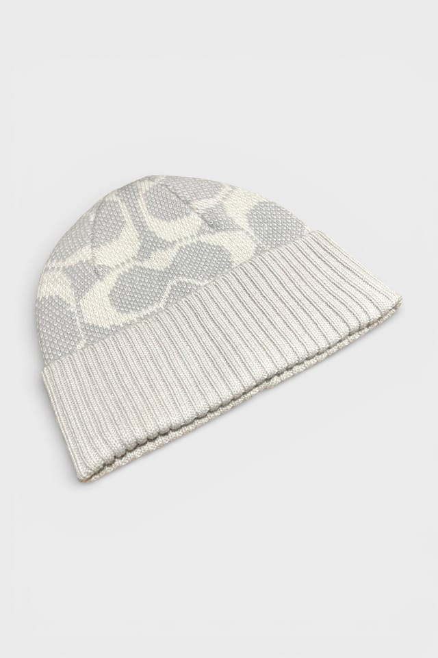 Coach Coach Women's Jumbo Signature Beanie Chalk Grey Oversized Knit - 2