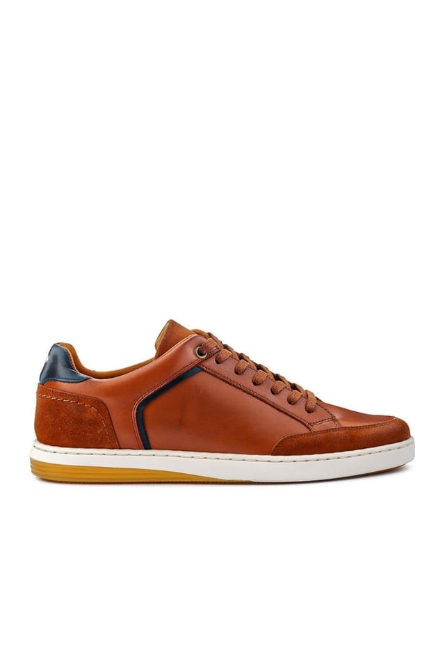Jones Bootmaker Jones Bootmaker Men's San Diego Leather Trainers in Tan - 2