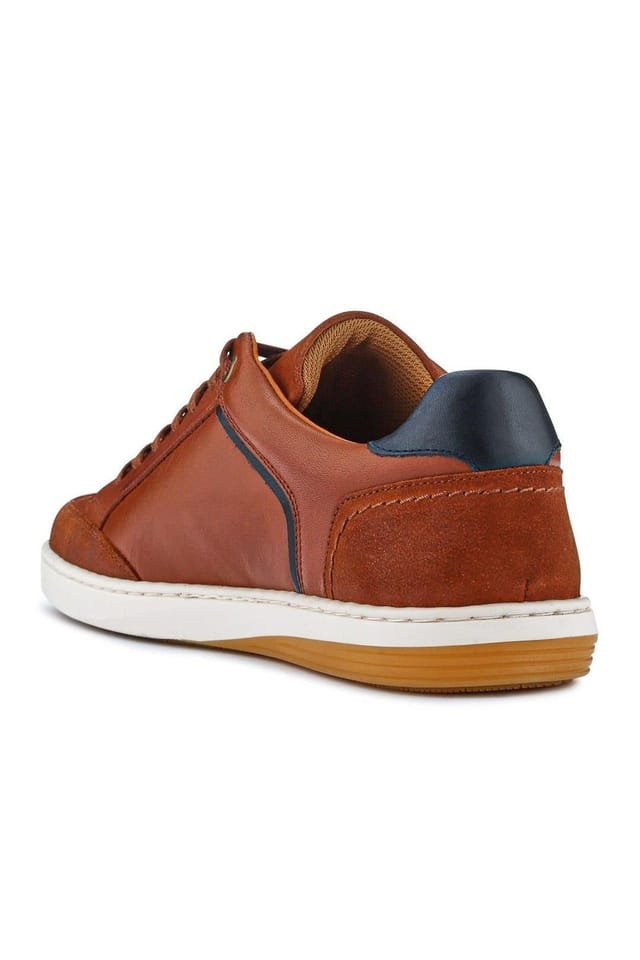 Jones Bootmaker Jones Bootmaker Men's San Diego Leather Trainers in Tan - 3