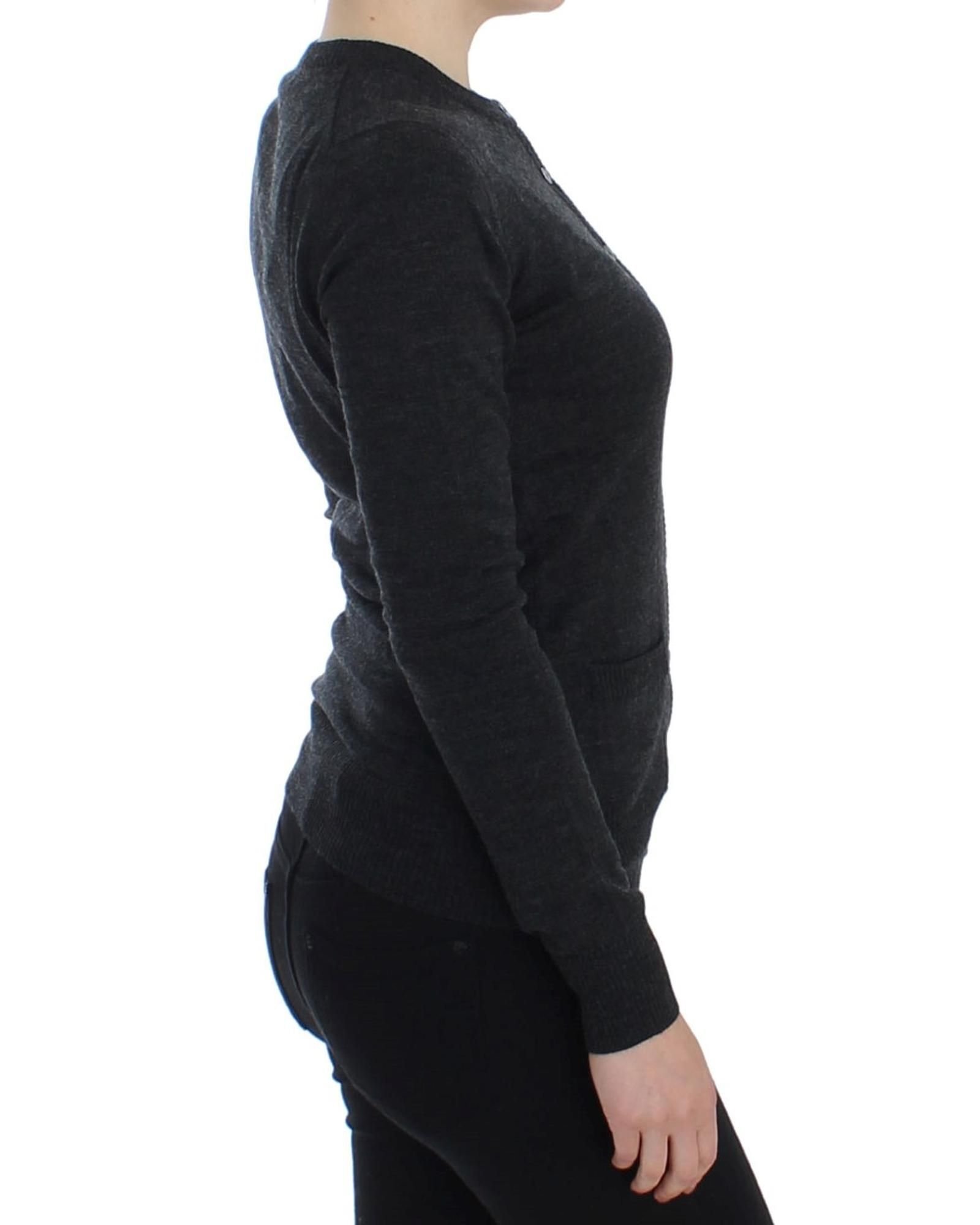 Dolce & Gabbana Dolce & Gabbana Women's Gray Wool Button Cardigan Sweater in Grey - 4