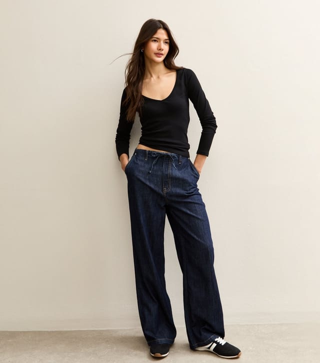 New Look Women's Black Long Sleeve V-Neck T-Shirt New Look - 3