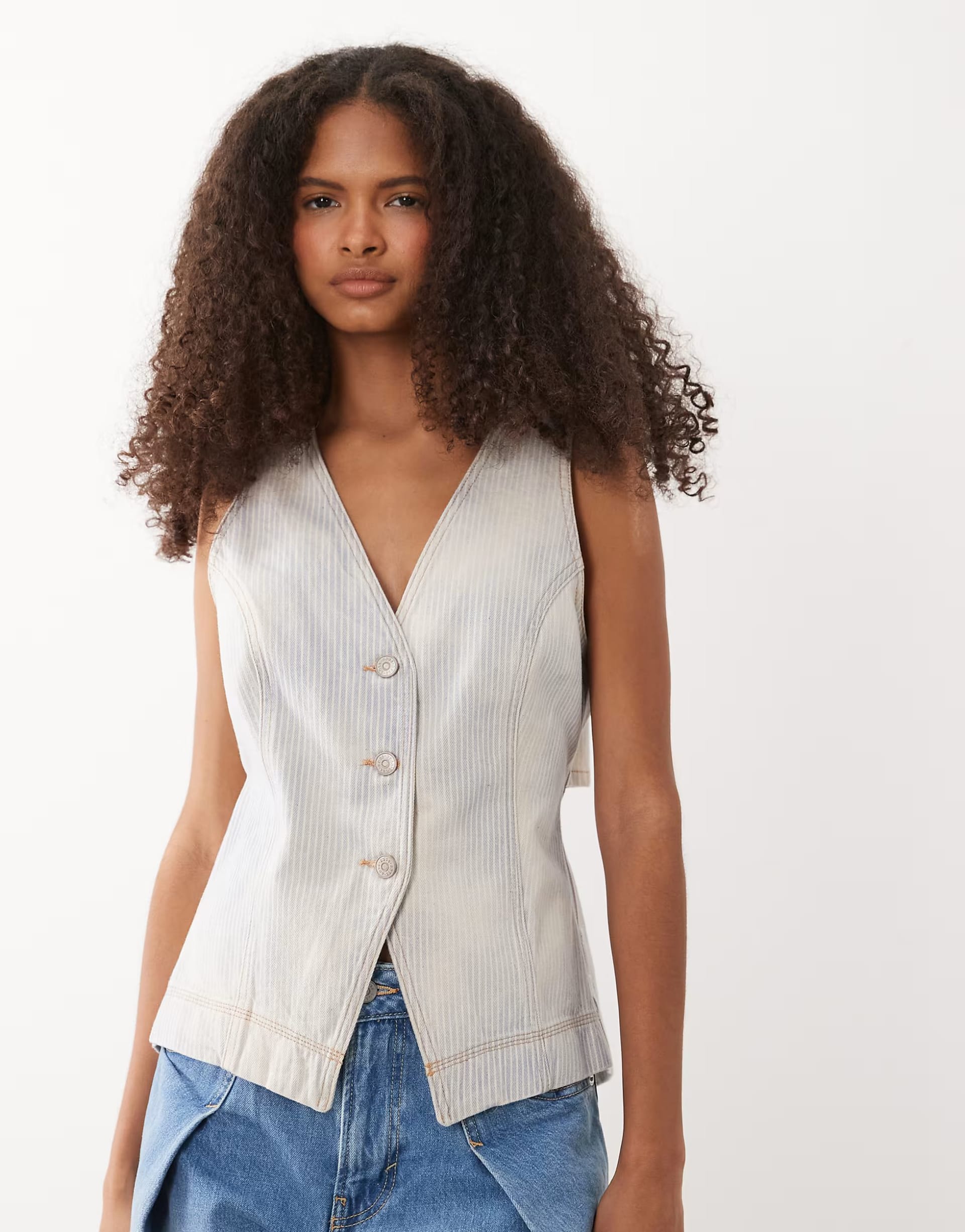 BOSS Orange Light Blue Denim Vest Waistcoat
