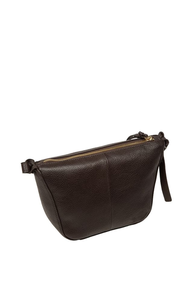Pure Luxuries London Pure Luxuries London Women's 'Solene' Leather Cross Body Bag in Dark Brown - 3