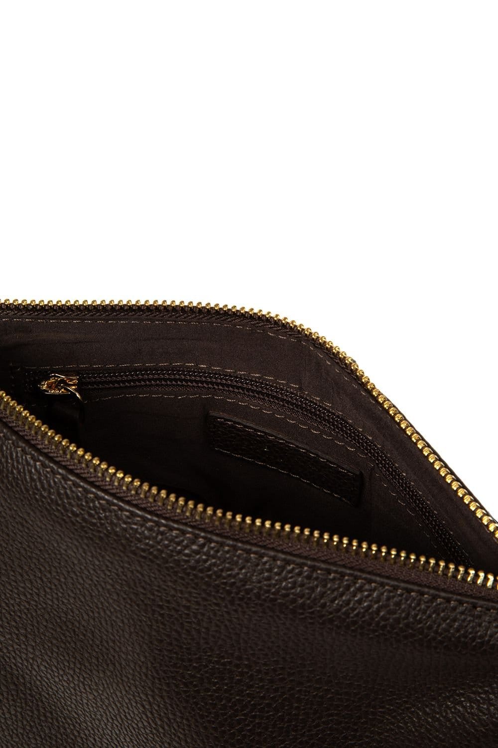 Pure Luxuries London Pure Luxuries London Women's 'Solene' Leather Cross Body Bag in Dark Brown - 4