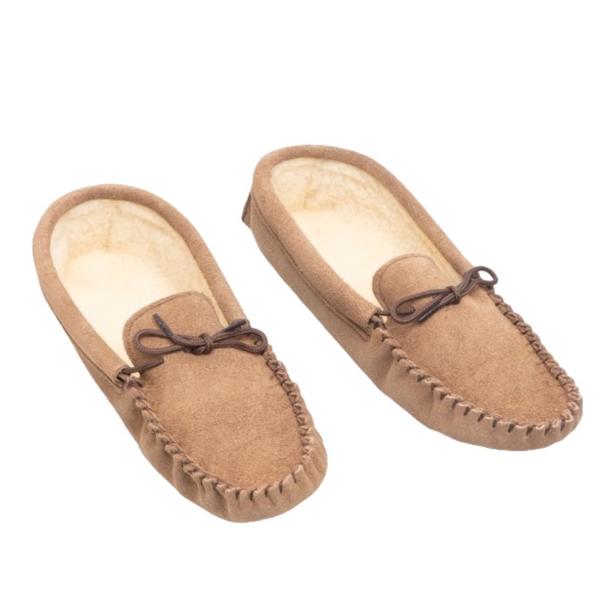 Mokkers Mokkers Men's Jake Real Suede Moccasin Slippers in Taupe