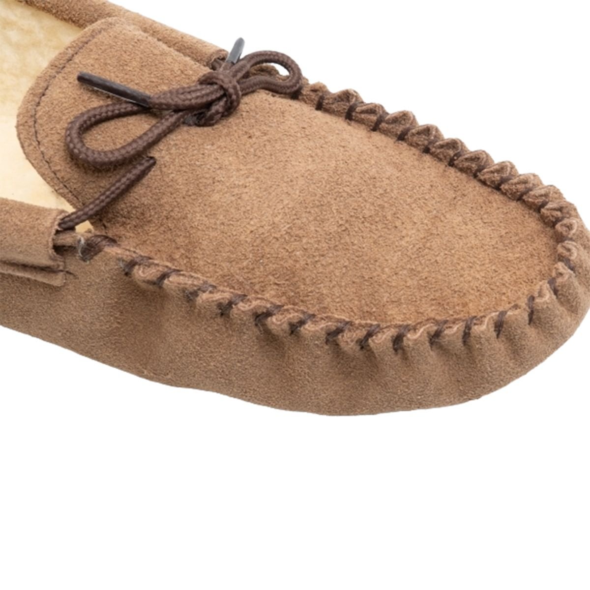 Mokkers Mokkers Men's Jake Real Suede Moccasin Slippers in Taupe - 2