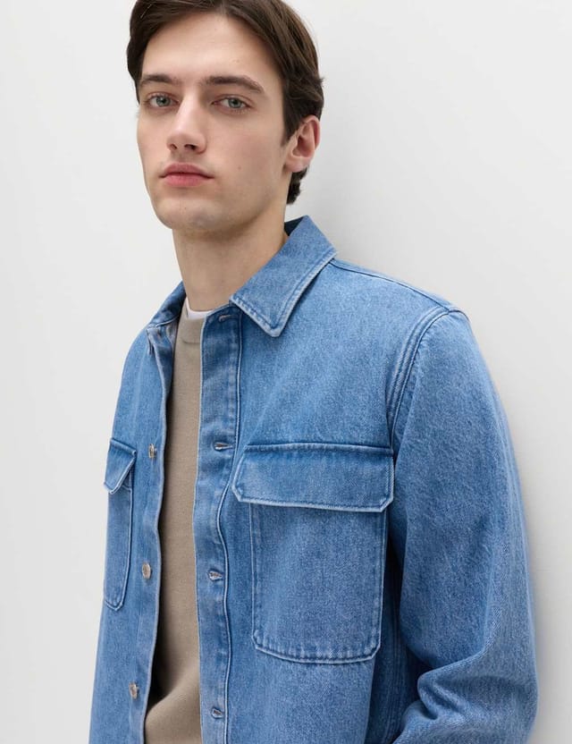 Marks & Spencer M&S Regular Fit Pure Cotton Denim Overshirt Blue - 2