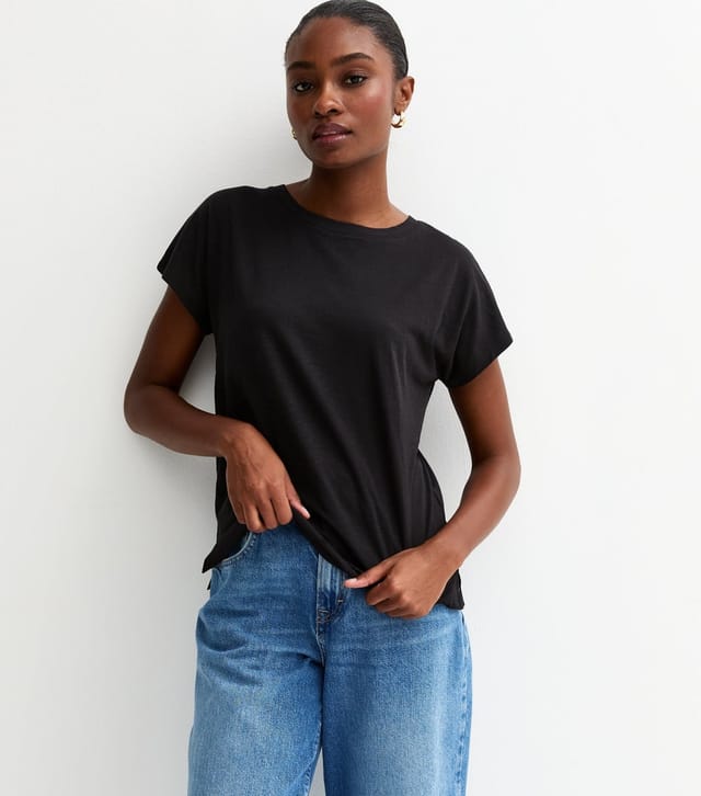 New Look Women's Black Grown On Sleeve T-Shirt New Look - 3