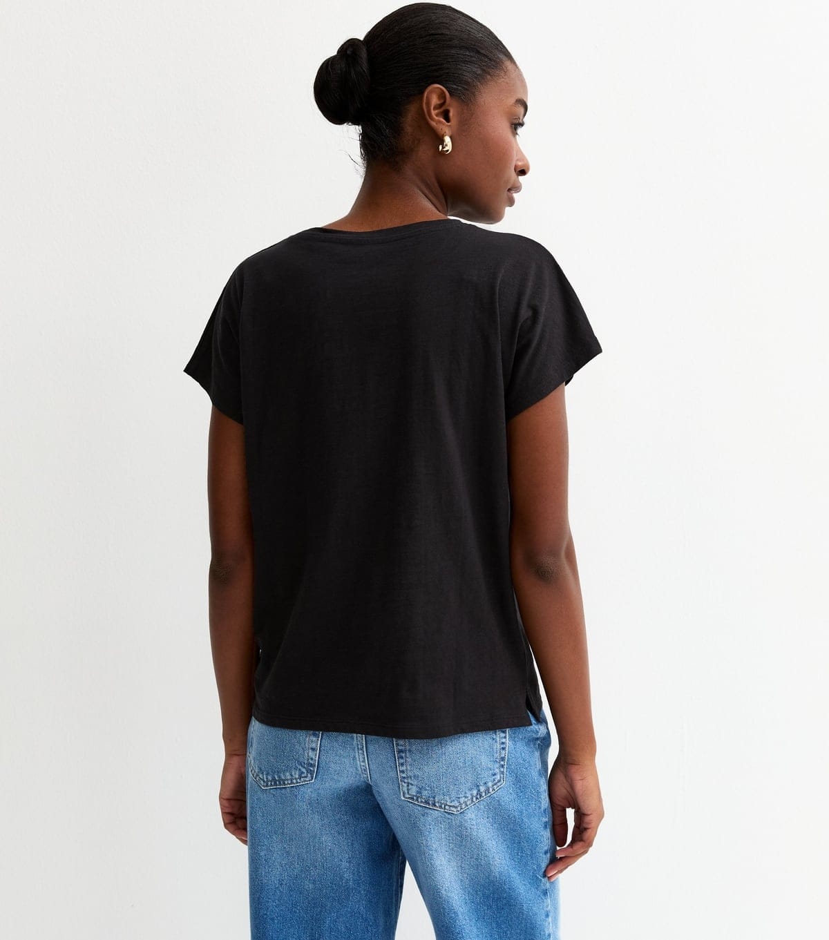 New Look Women's Black Grown On Sleeve T-Shirt New Look - 4