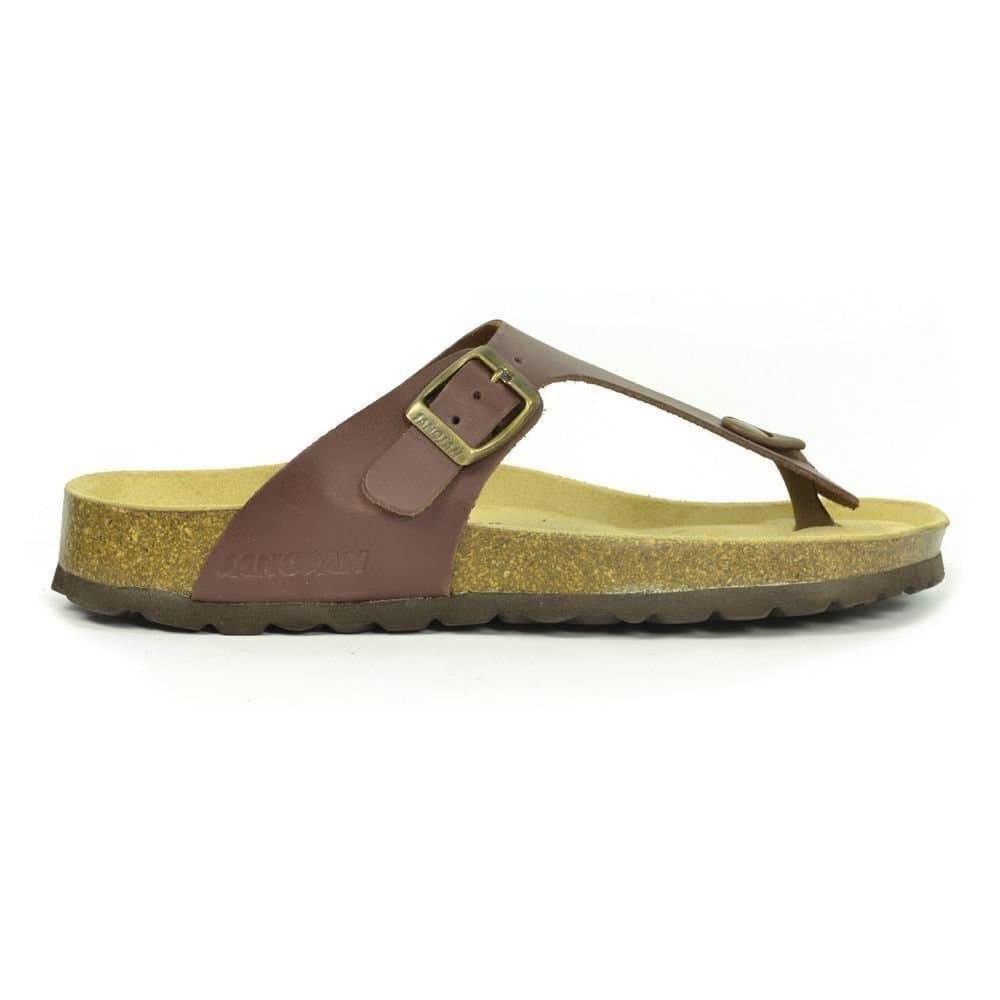 Sanosan Sanosan Women's Geneve Designer Leather Sandals in Dark Brown