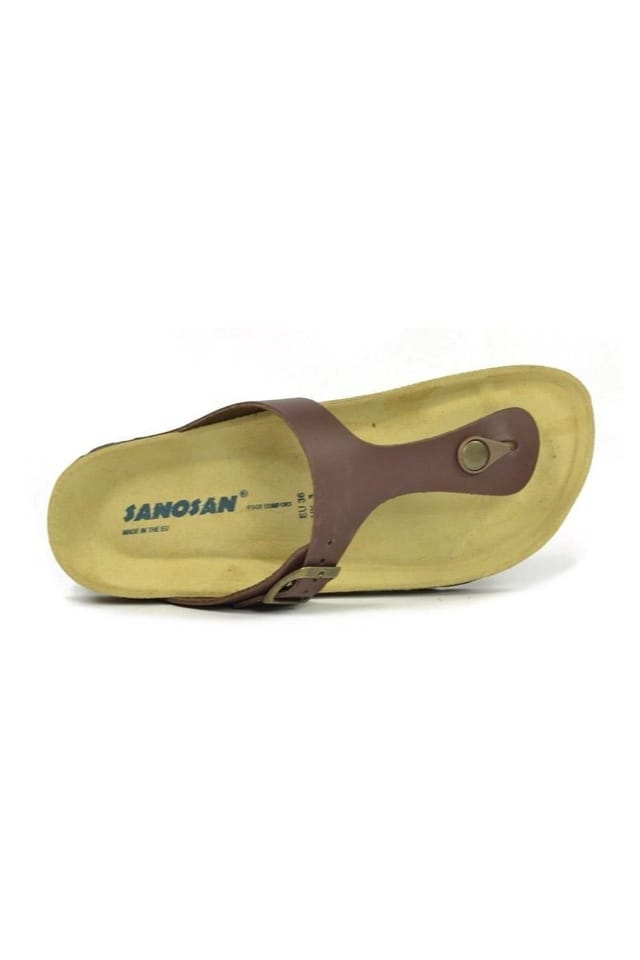 Sanosan Sanosan Women's Geneve Designer Leather Sandals in Dark Brown - 2