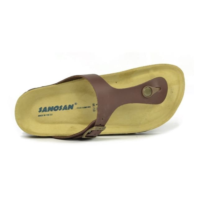 Sanosan Sanosan Women's Geneve Designer Leather Sandals in Dark Brown - 3