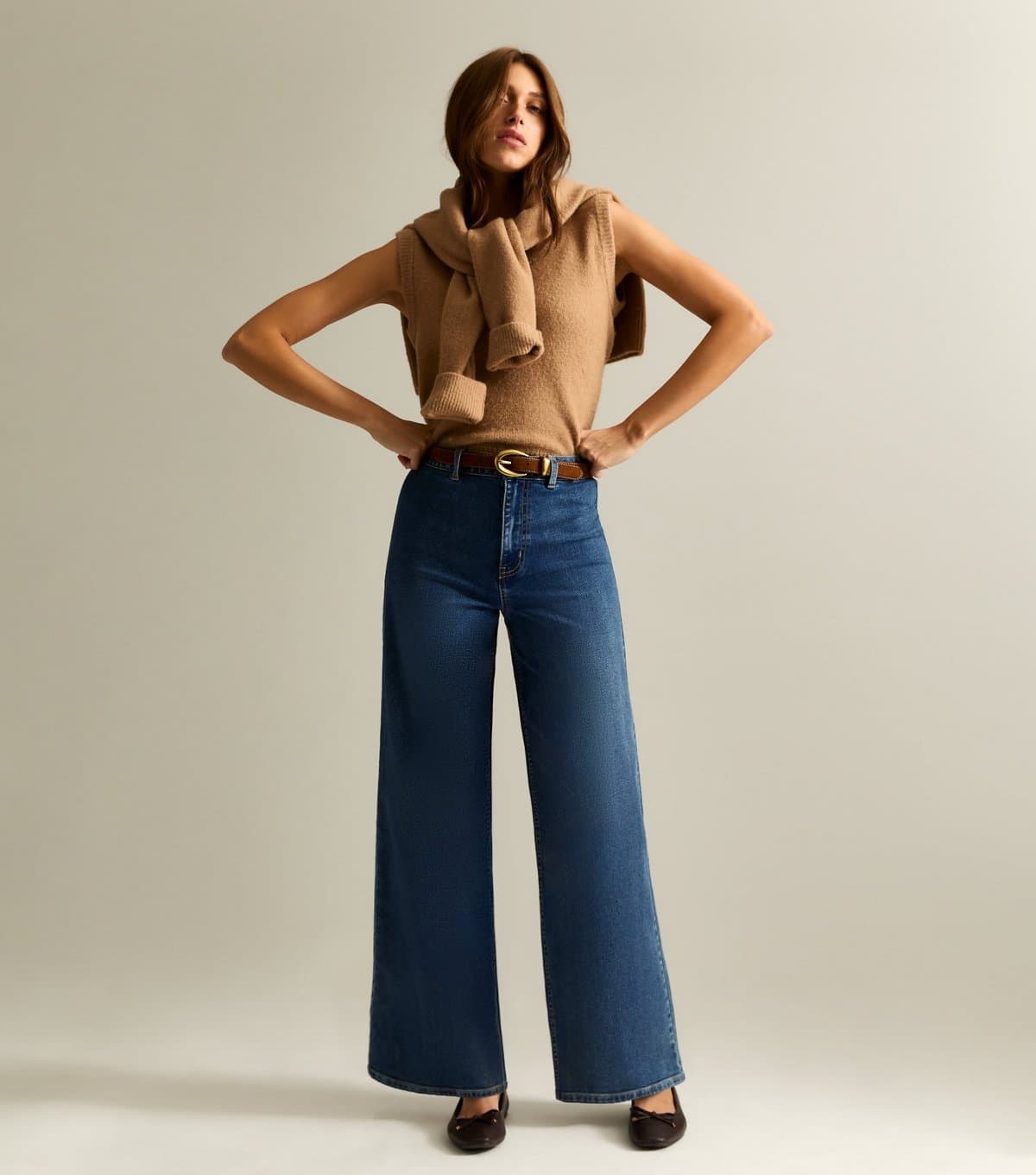 New Look New Look Blue Stretch Denim Wide Leg Jeans