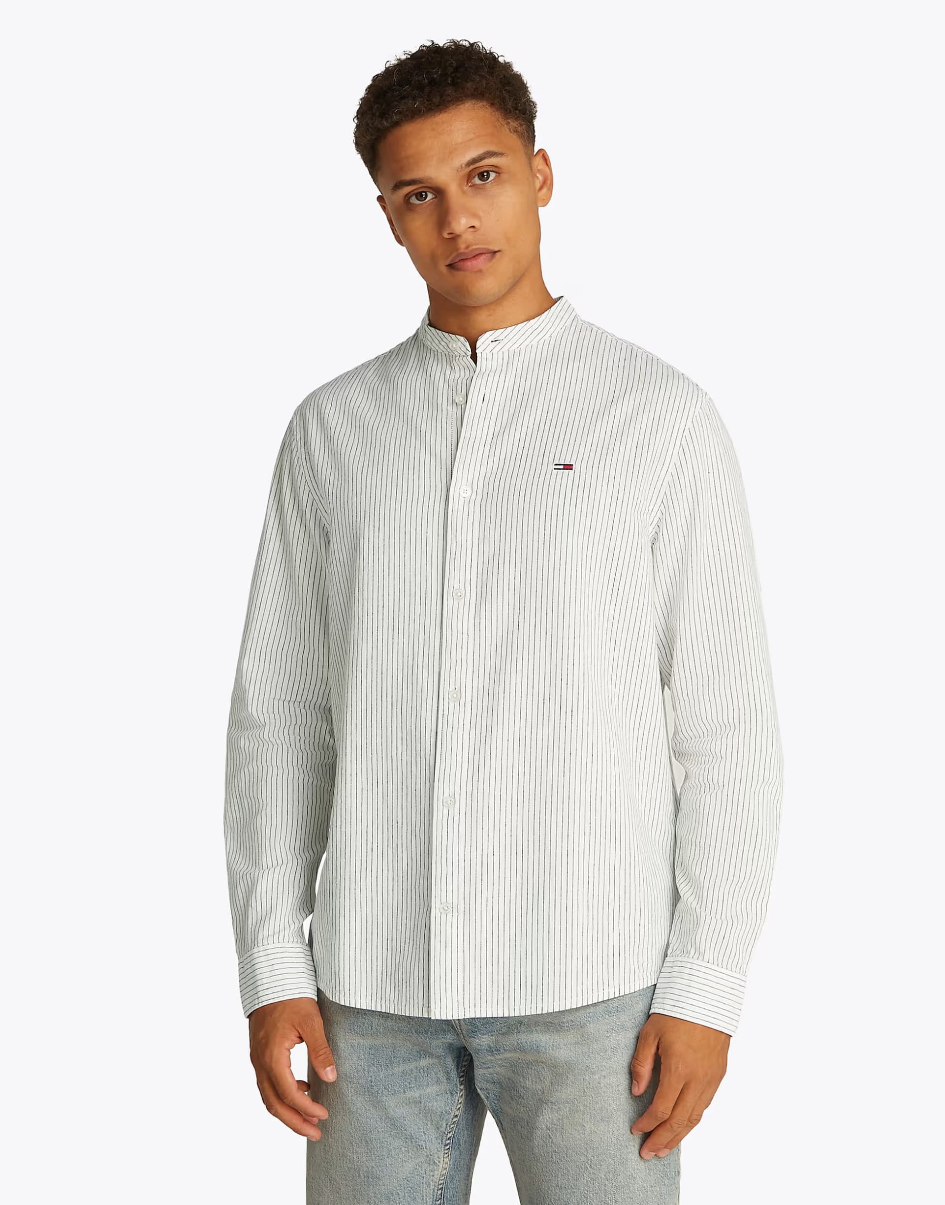 ASOS Tommy Jeans linen blend striped shirt in ecru