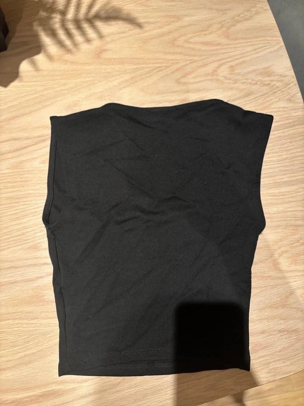 Bershka bershka black square neck top - 1