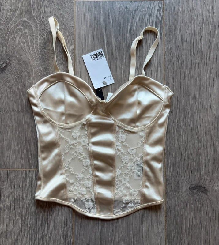 H&M H&M cream satin corset cami