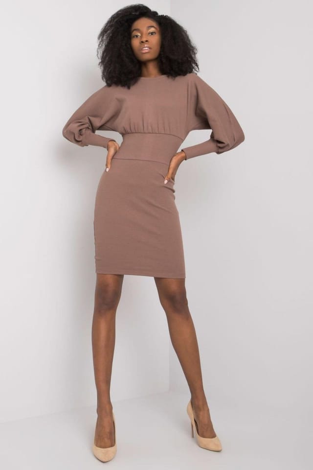 Love Lace Love Lace Women's Fitted Long Sleeve Day Dress for Any Occasion Style 171695 in Brown - 2