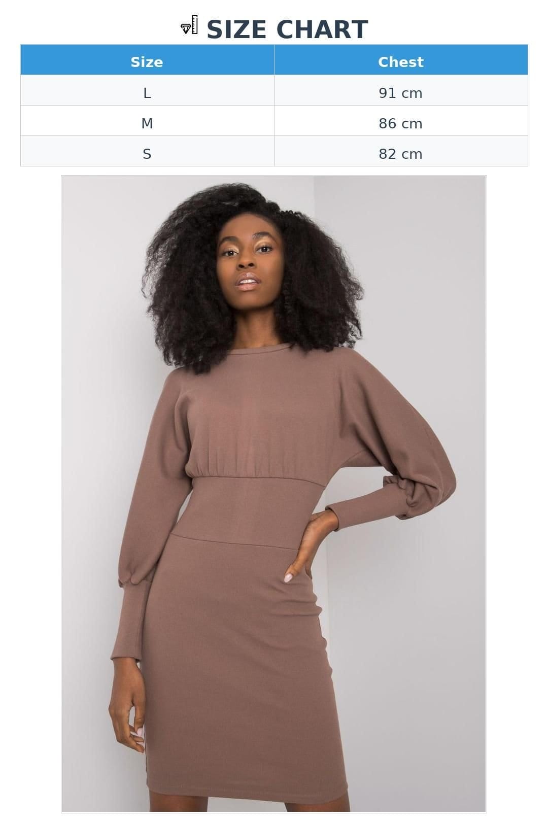 Love Lace Love Lace Women's Fitted Long Sleeve Day Dress for Any Occasion Style 171695 in Brown - 4