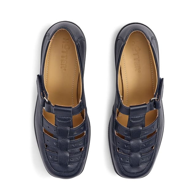 Hotter Hotter Women's Wide Fit 'Teagan' Fisherman Style Shoes in Navy - 3