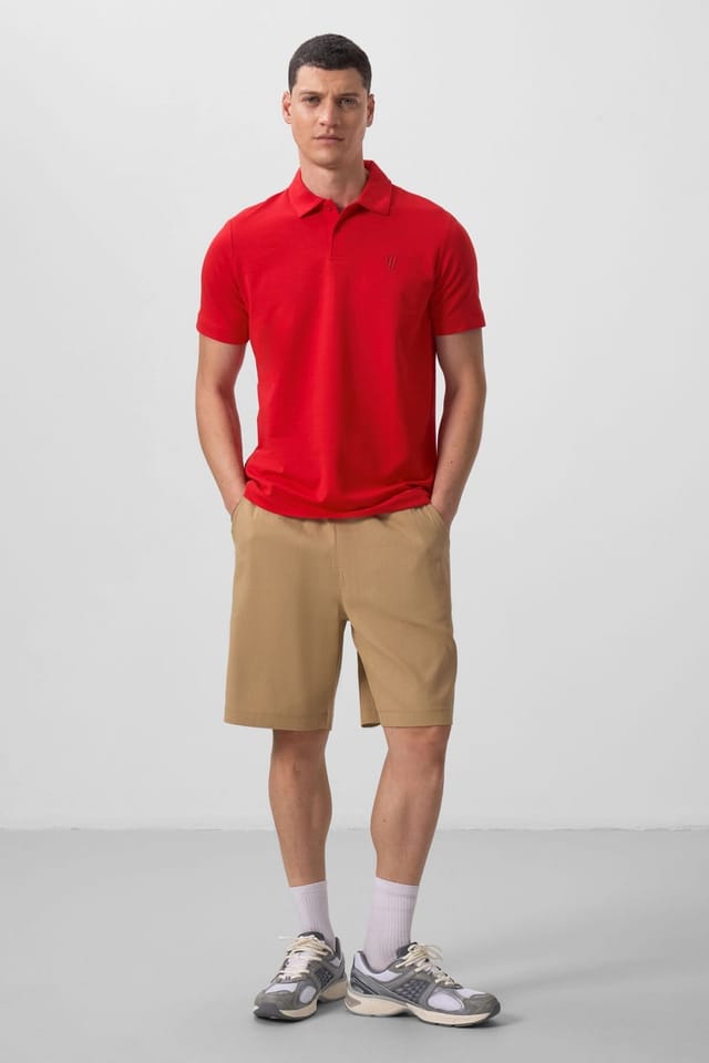 Tommy Life Tommy Life Men's Woven Chino Shorts in Camel - 2